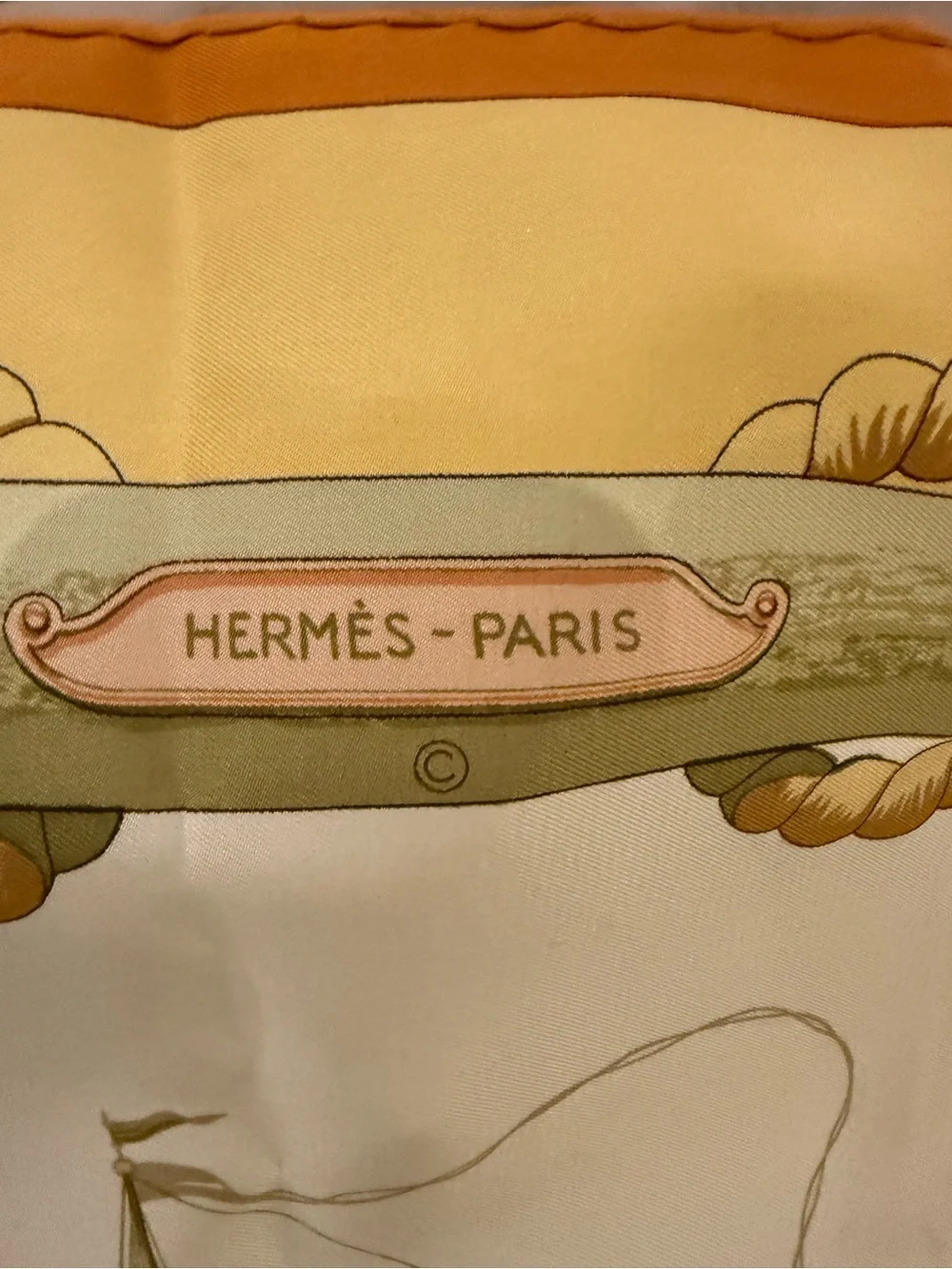 Hermes Tribord Silk Scarf Carré 90 Nautical Ship Pastel Vintage - Picture 3 of 13